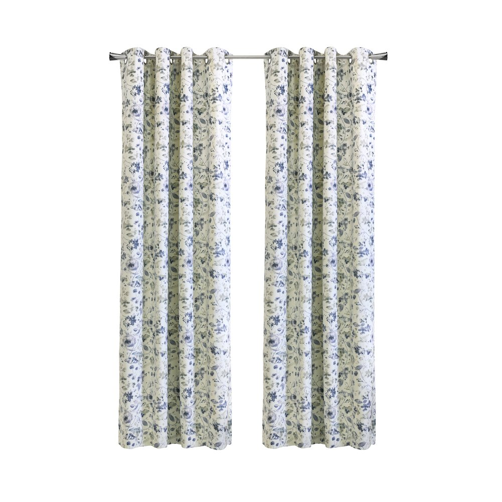 Flora Blackout Grommet Curtain Panel 52 x 95 in Silver