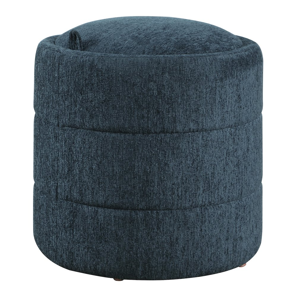 Bartley Storage Ottoman in Indigo Fabric