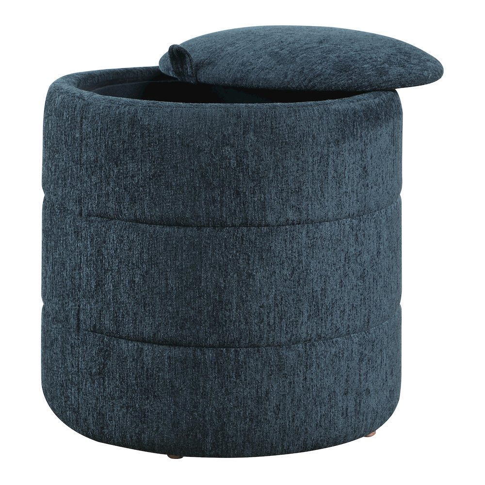Bartley Storage Ottoman in Indigo Fabric