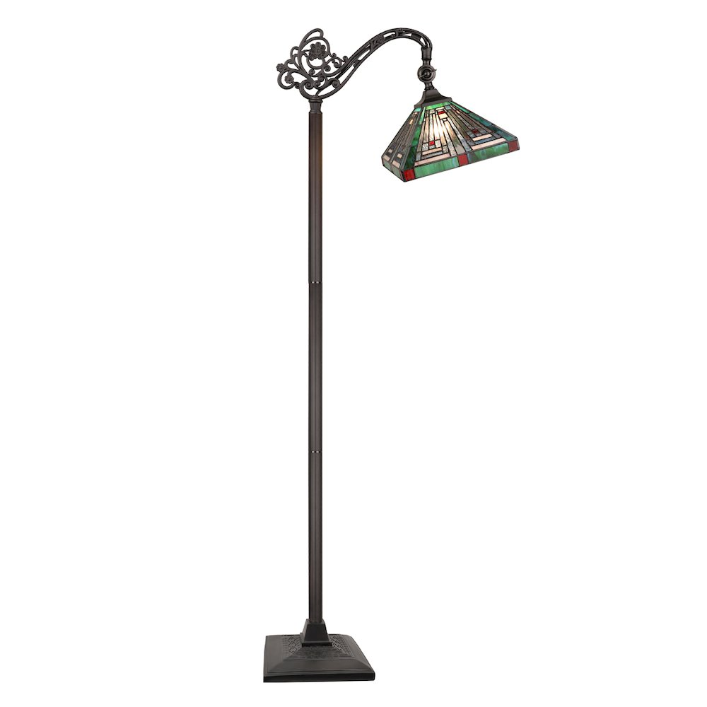 INNES Tiffany-Style 1-Light Mission Reading Floor Lamp – 11" Shade