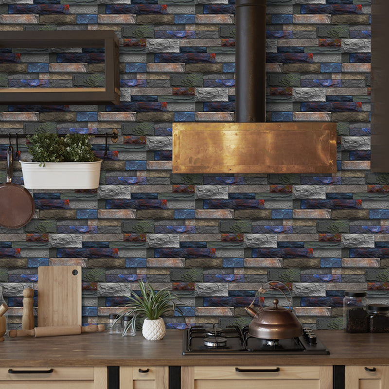 Peel And Stick Wallpaper Retro Stone Brick Self-adhesive Wall Stickers Bathroom Kitchen Back Stickers