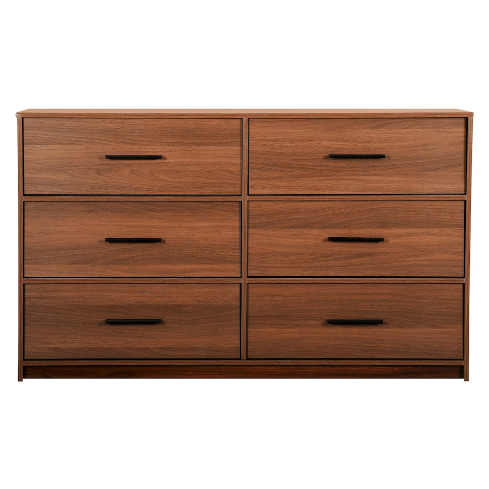 6-Drawer Dresser with Large Fabric Drawers, Walnut
