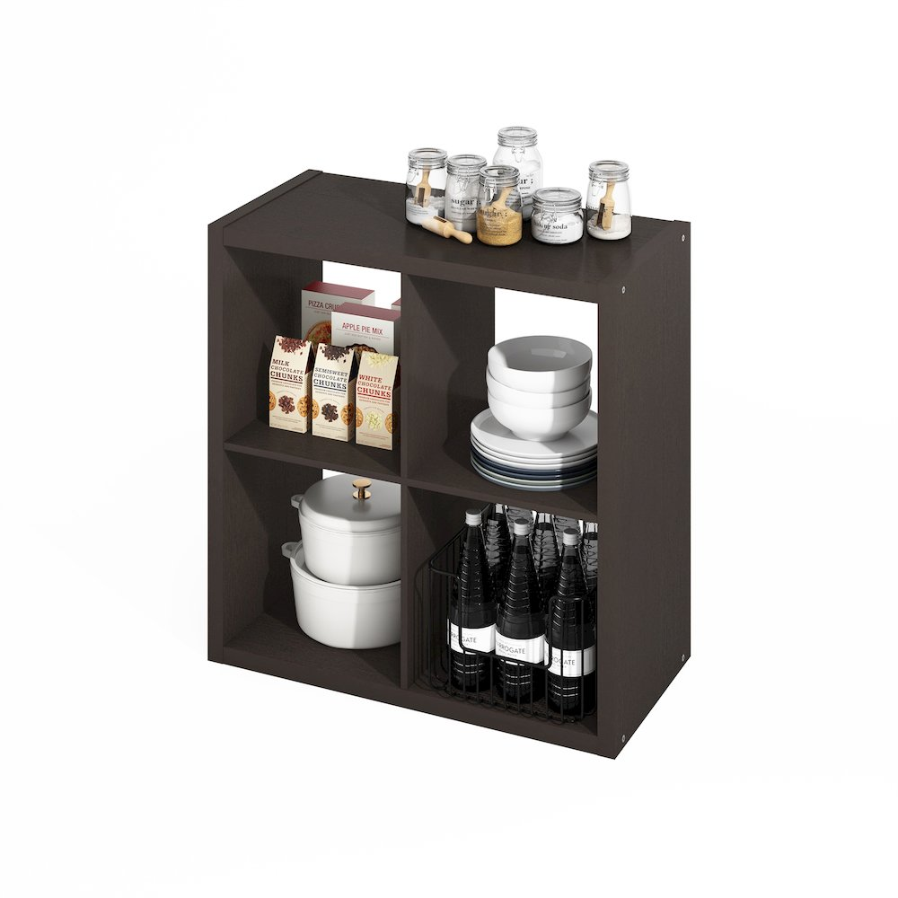 Hermite 4-Cube Open Shelves Kitchen Storage, Kitchen Island, Bakers Rack