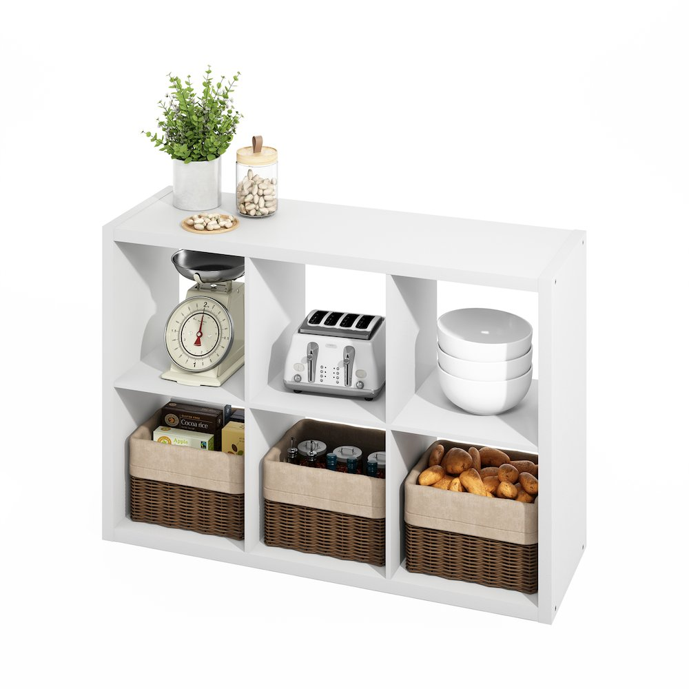 Hermite 6-Cube Open Shelves Kitchen Storage, Kitchen Island, Bakers Rack
