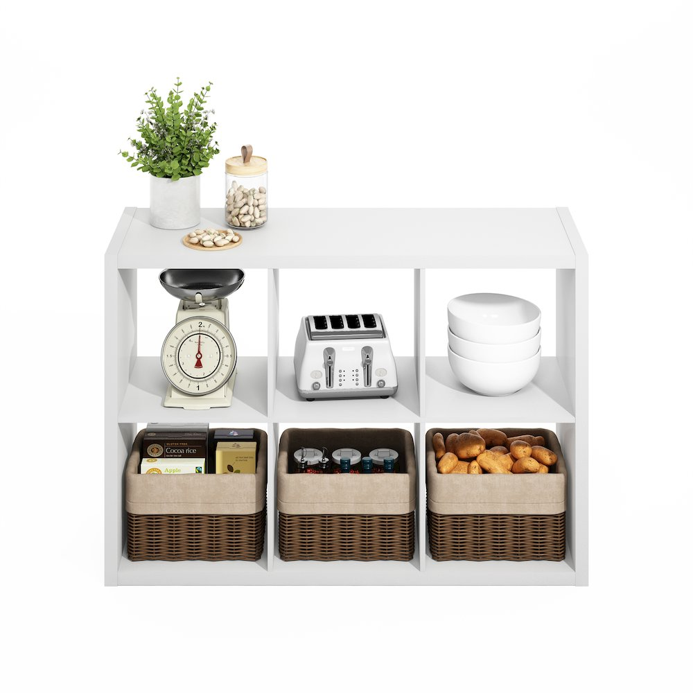 Hermite 6-Cube Open Shelves Kitchen Storage, Kitchen Island, Bakers Rack