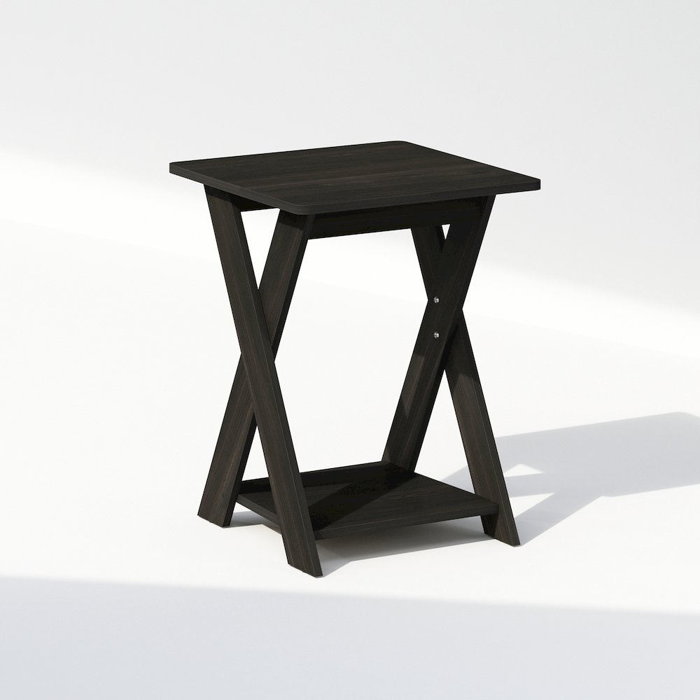 Tidur Criss-Crossed Nightstand, Bedside Table, Espresso