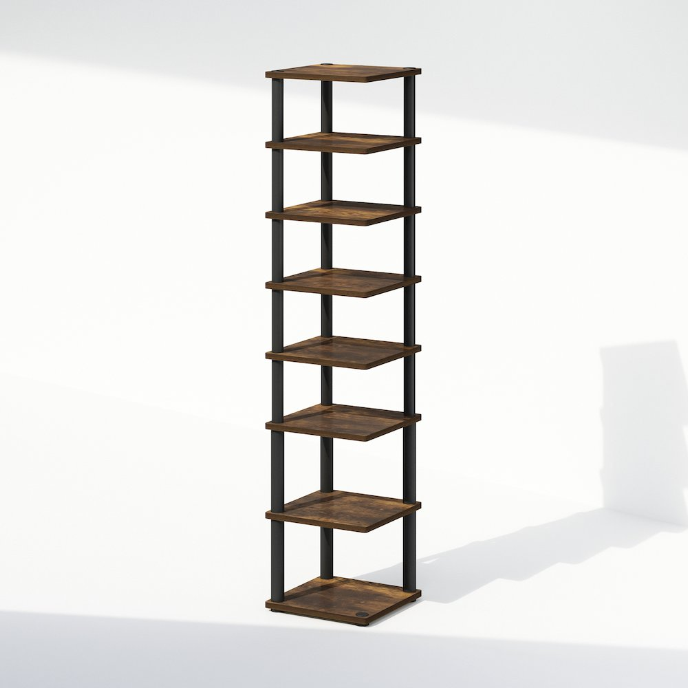 Turn-N-Tube 8-Tier Vertical Space Saving Free Standing Corner Shelf