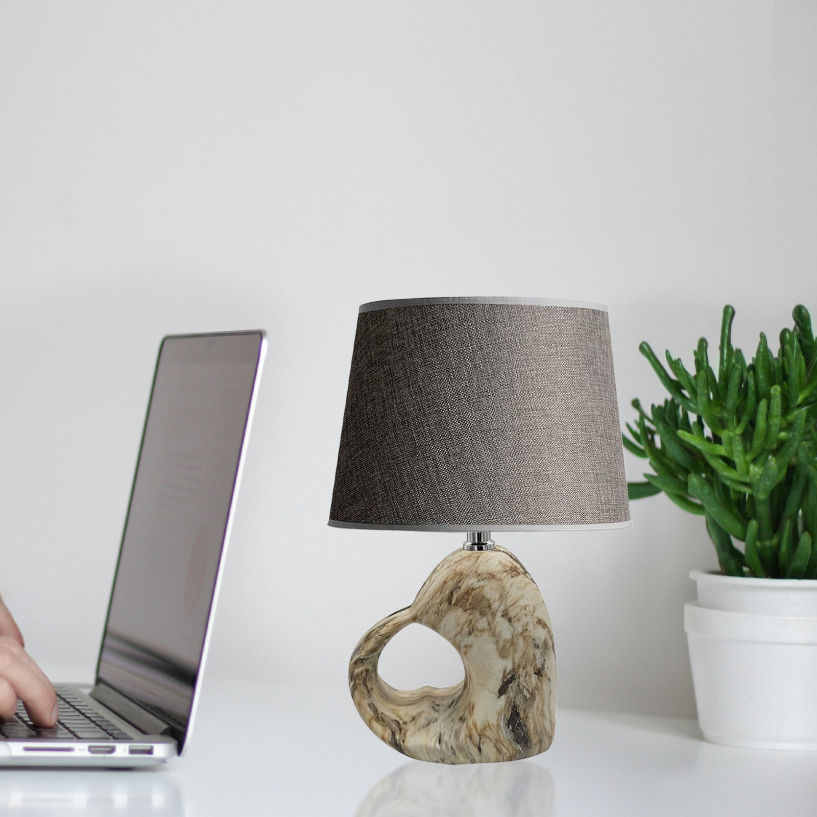Modern Black Ceramic Desk Lamp – Coolie Shade, Plug-In Design, 60W