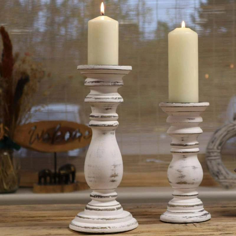 Classic Candle Stand - Whitewash