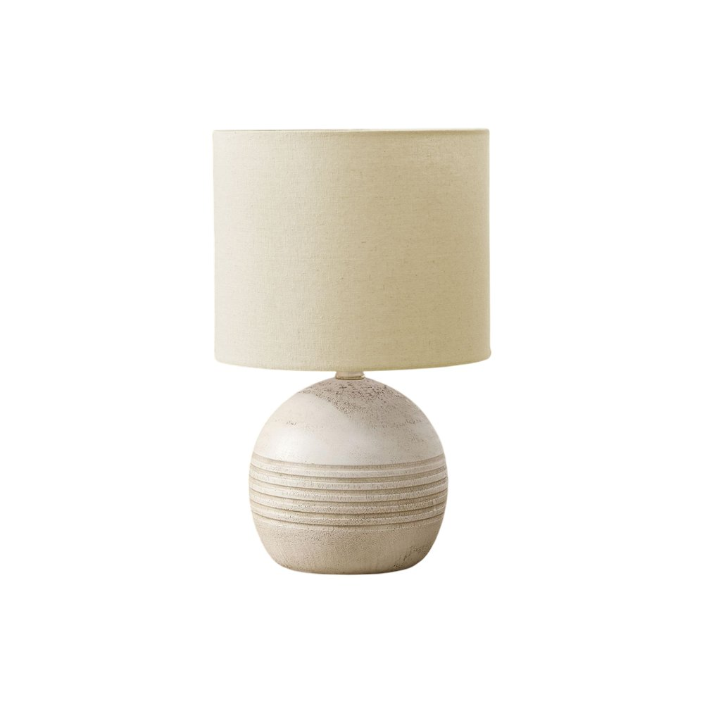 Contemporary 15" Ivory Resin Table Lamp with Beige Shade – Chic Home Accent Lighting