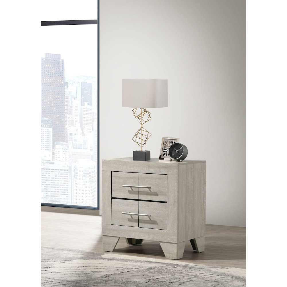Trenton 2-drawer Nightstand Bedside Table Rustic Cream