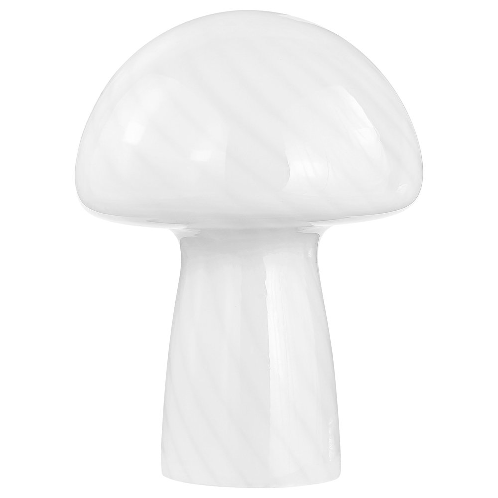 Kanaby Mushroom Shaped Glass Bedside Table Lamp – White