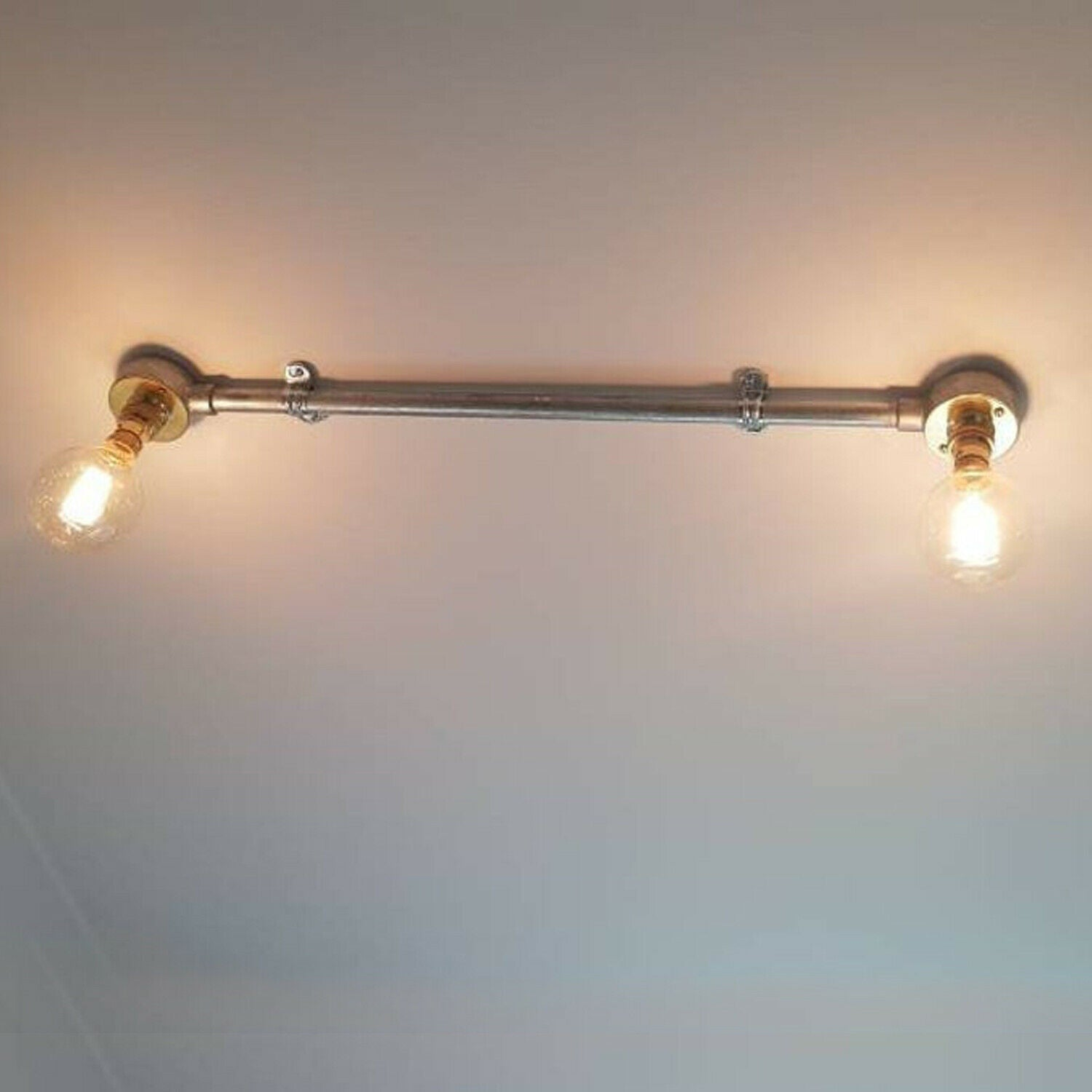 Industrial 2 Head Steampunk Metal Water Pipe Wall Light Sconces~5180