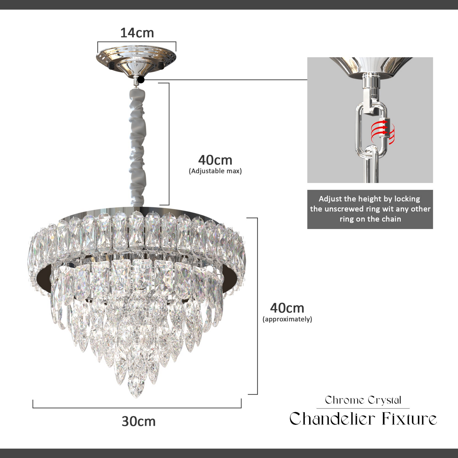 Modern LED Crystal Chandeliers Ceiling Mount and Hanging Light ~5423