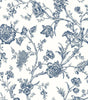 Navy Blue Jasmine Chinoiserie Vinyl Peel and Stick Wallpaper Roll 40.5 sq. ft. 