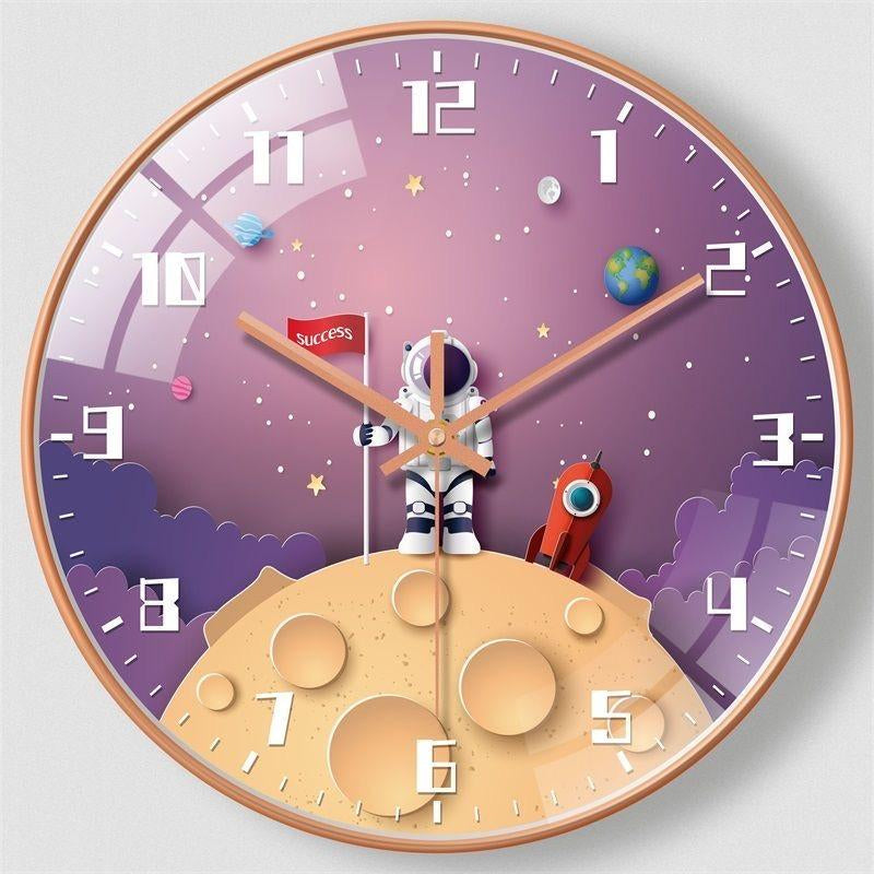Children’s Room, Silent Wall Clock, Bedroom, Living Room, Kids Clock, Cartoon Clock, Circular Clock, Creative Clock, Quartz Clock, Elementary School, Non-Ticking Clock