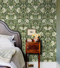 Green Boho Floral Peel And Stick Wallpaper Waterproof Symmetrical Flower Self Adhesive Wall Decor Removable PVC Cabinet Sticker