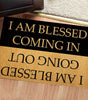 Funny Welcome Doormats Hello Doormat I AM Blessed Coming I AM Blessed Going Out Bless Doormat (23.7 in X 15.6 in) Fabric Top with a Anti-Slip Rubber Back for The Entrance Way Indoor Doormats