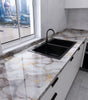 Heat-Resistant Oil-Proof Marble Peel and Stick Kitchen Countertop Wallpaper