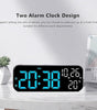 USB & Battery Digital Wall Clock – Large LED Display with Temperature, Date & Week, Multifunctional Alarm for Home
