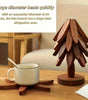 Set of 4pcs Heat-Resistant Tree Design Wooden Trivets, High-Temp Resistant Kitchen Decorative Placemat, Table Mats, Pot Holders & Coasters, Ideal Christmas Gift