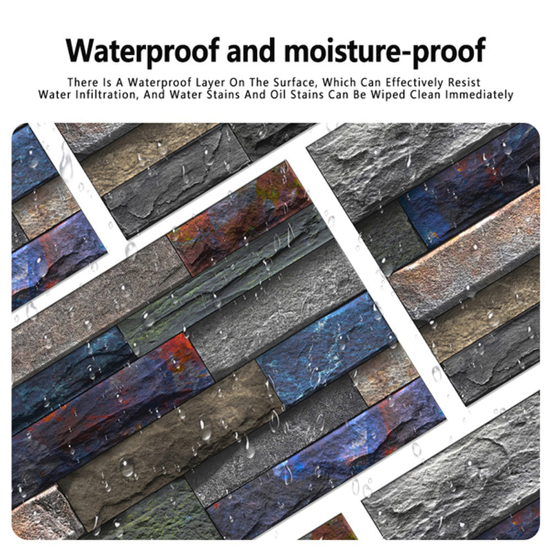 Peel And Stick Wallpaper Retro Stone Brick Self-adhesive Wall Stickers Bathroom Kitchen Back Stickers