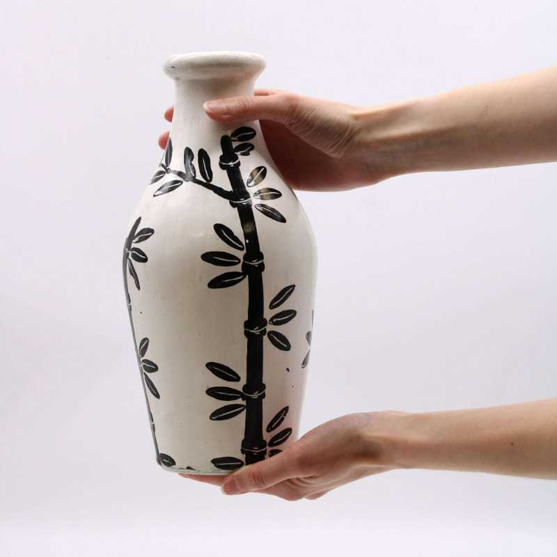 Bamboo Motif Shaped Vase - Natural