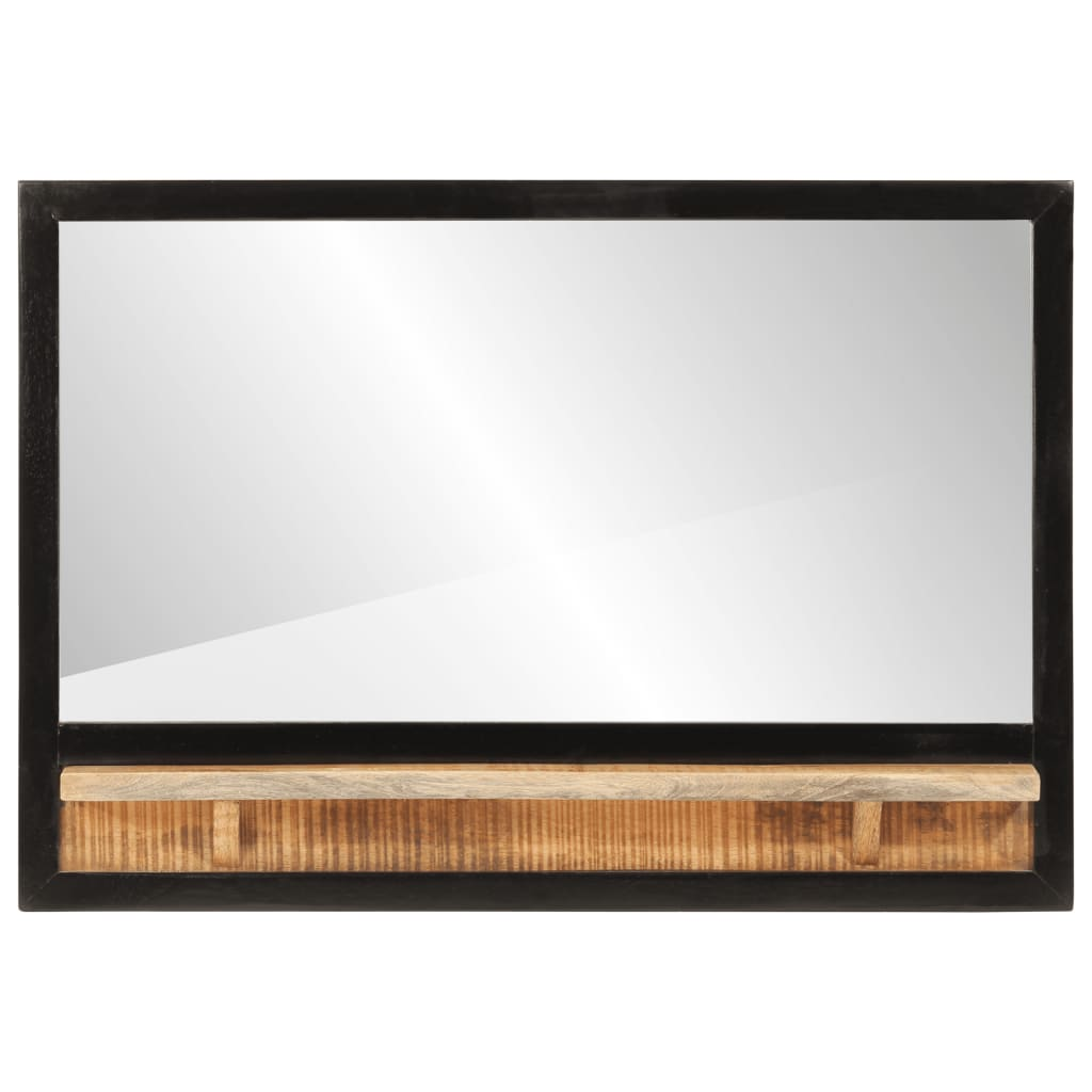 vidaXL Bathroom Mirror Natural wood and glass Solid mango wood, glass, iron