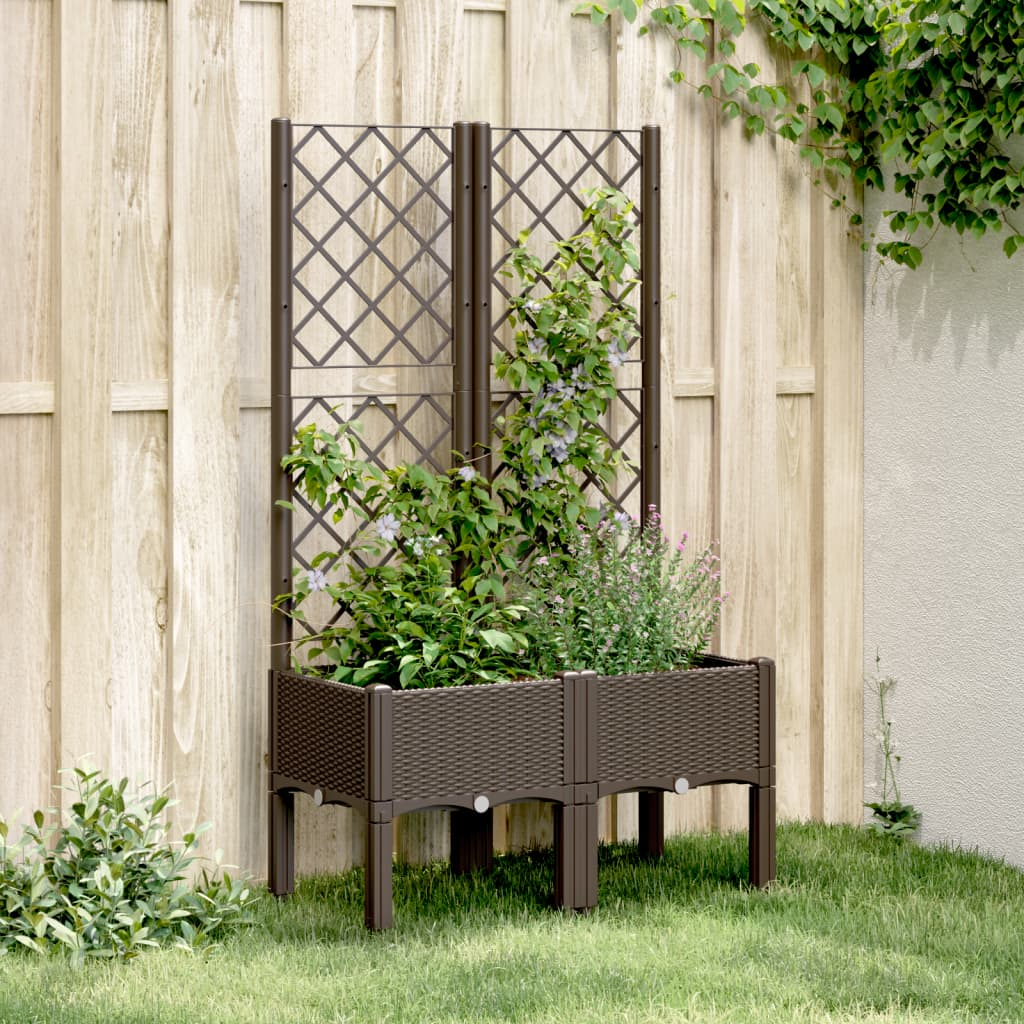 vidaXL Garden Planter Brown Polypropylene Medium Garden Planter