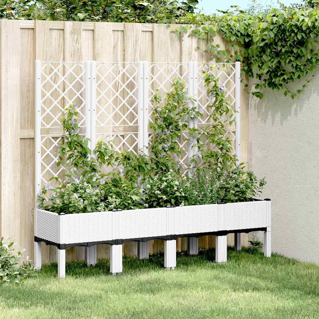 vidaXL Garden Planter White Polypropylene Large Garden Planter