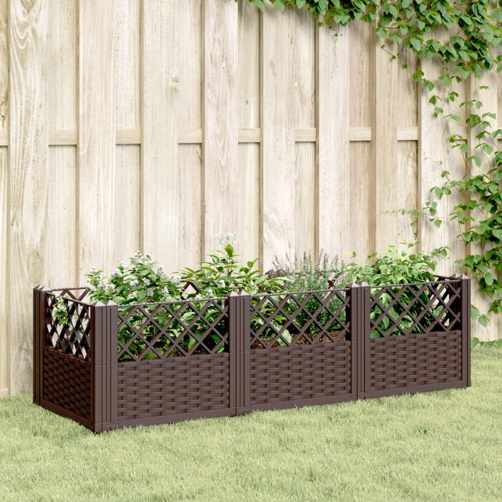 vidaXL Garden Planter Brown Polypropylene Large Modular Garden Planter