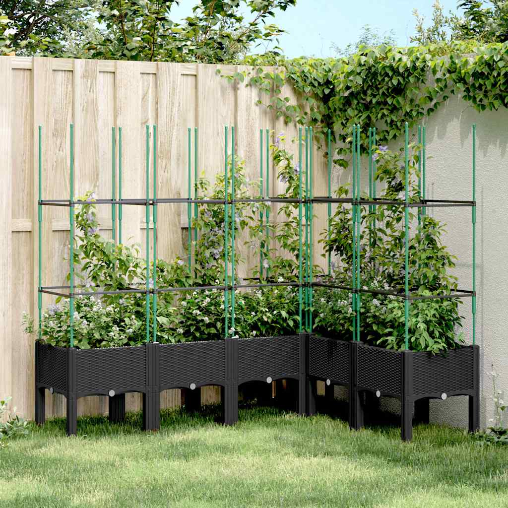 vidaXL Garden Planter Black Polypropylene Large Durable Garden Planter