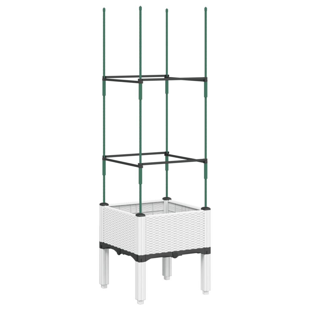 vidaXL Garden Planter White Polypropylene Medium Durable