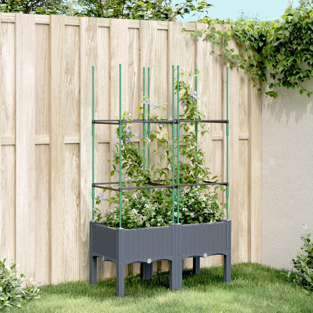 vidaXL Garden Planter Blue Grey Polypropylene