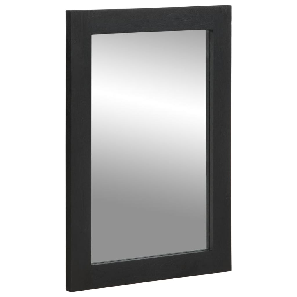 vidaXL Bathroom Mirror Black Engineered wood and brass 19.7 x 27.6 in