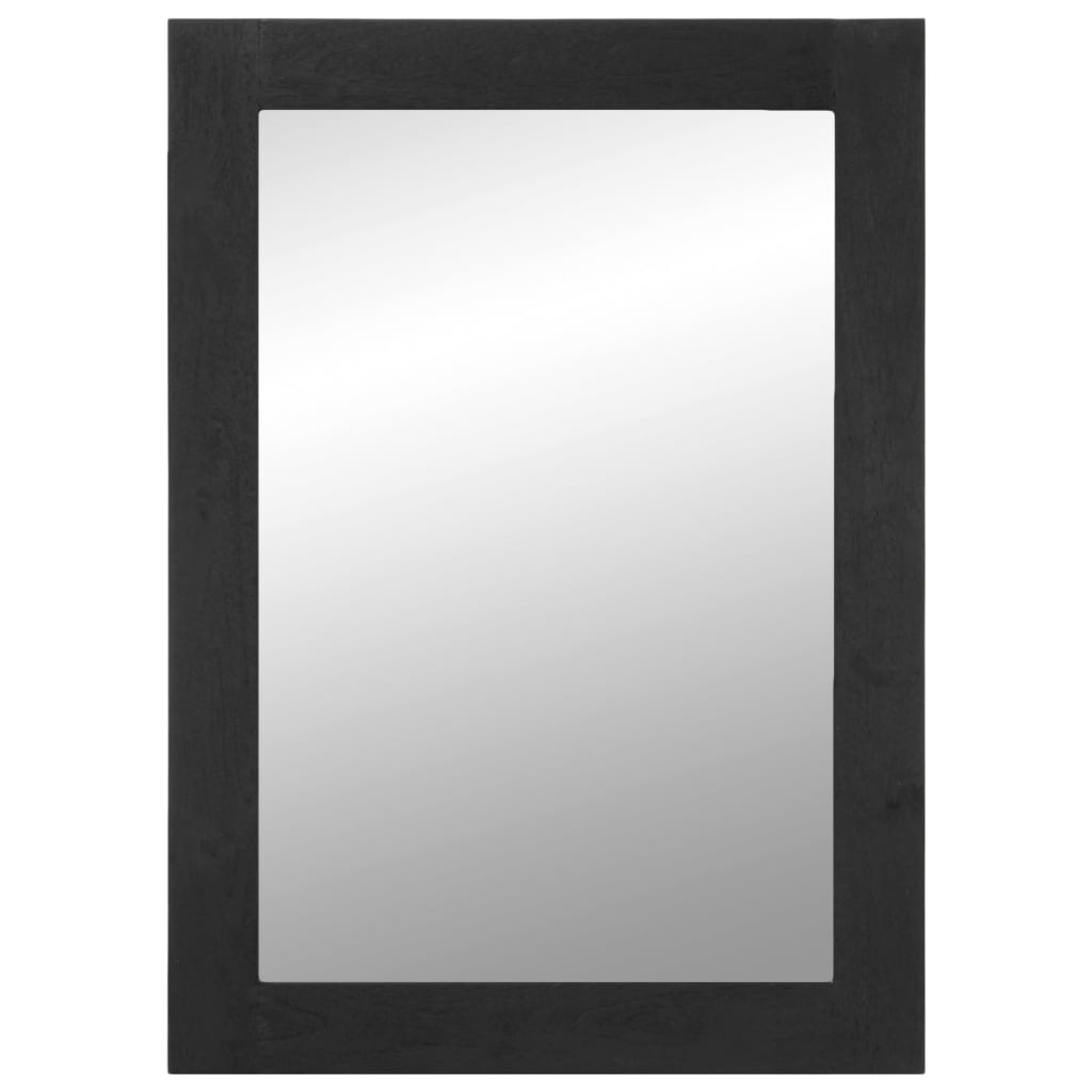 vidaXL Bathroom Mirror Black Engineered wood and brass 19.7 x 27.6 in