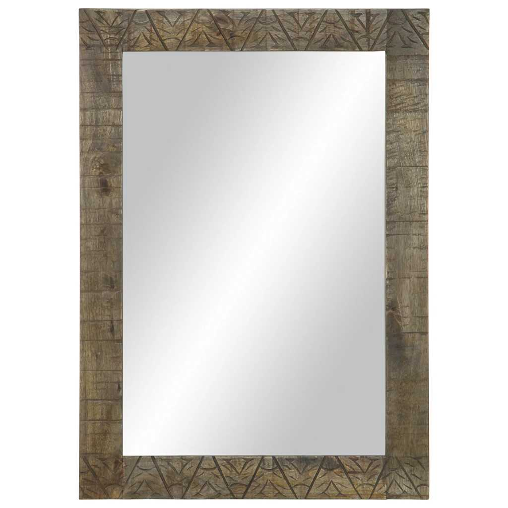vidaXL Bathroom Mirror Light Grey Solid mango wood, Glass 19.7x27.6 in