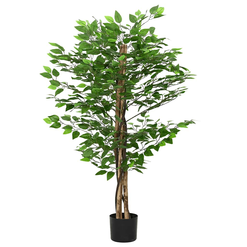 vidaXL Artificial Ficus Plant Green PEVA, Mixed Hardwood, Polyethylene
