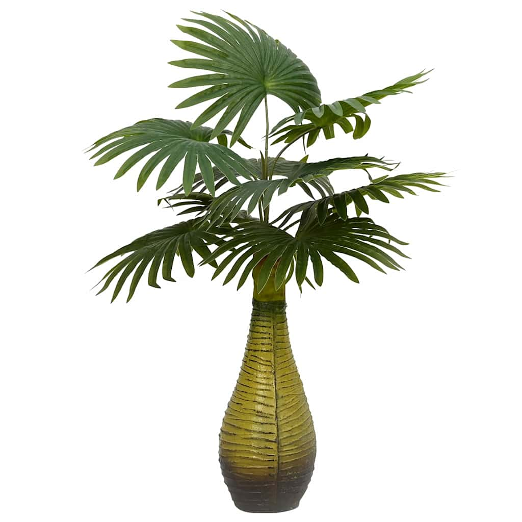vidaXL Artificial Palm Plant Green PEVA, Plastic, Cement Small