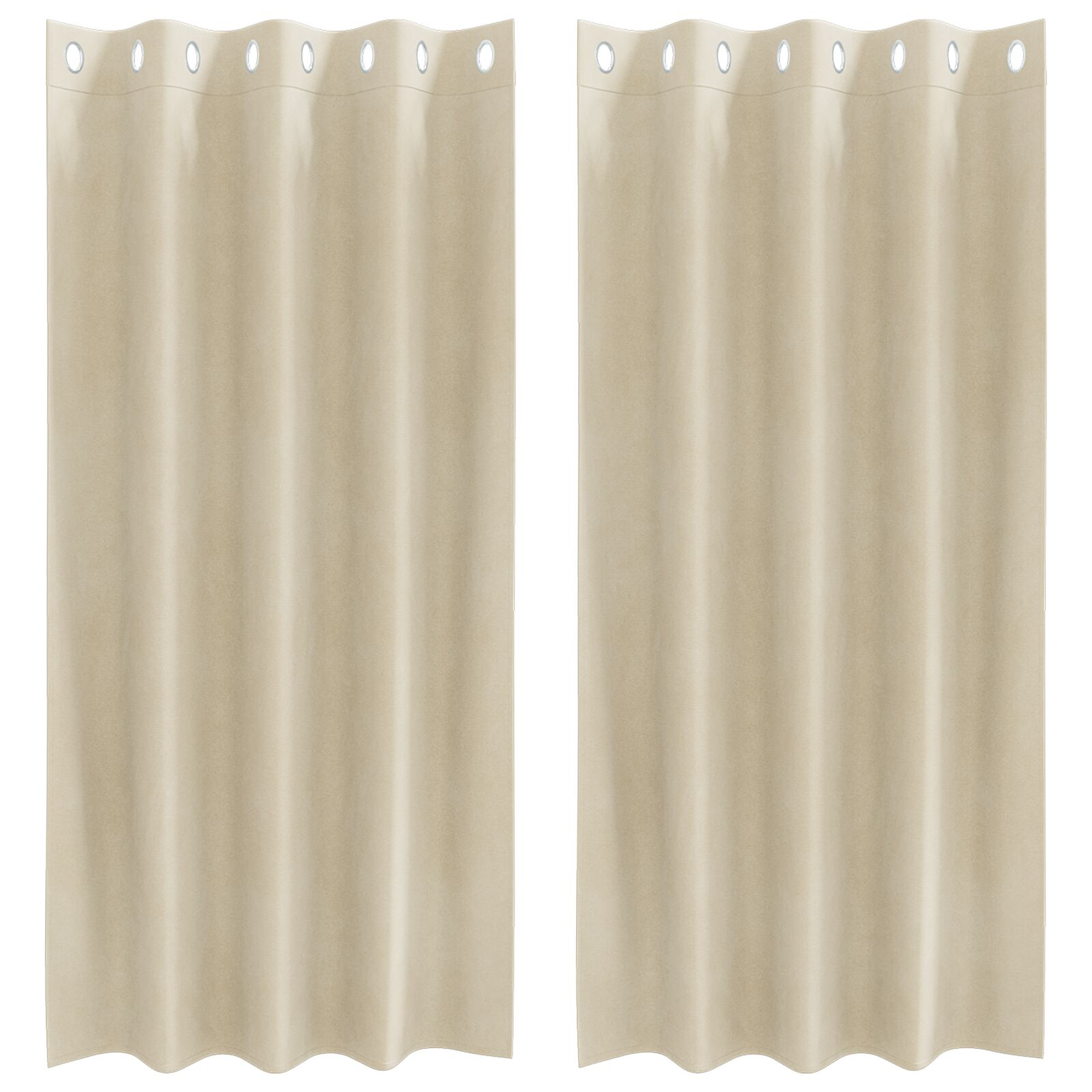 vidaXL Blackout Curtains 2 pcs Cream 55.12 x 68.90 in Velvet