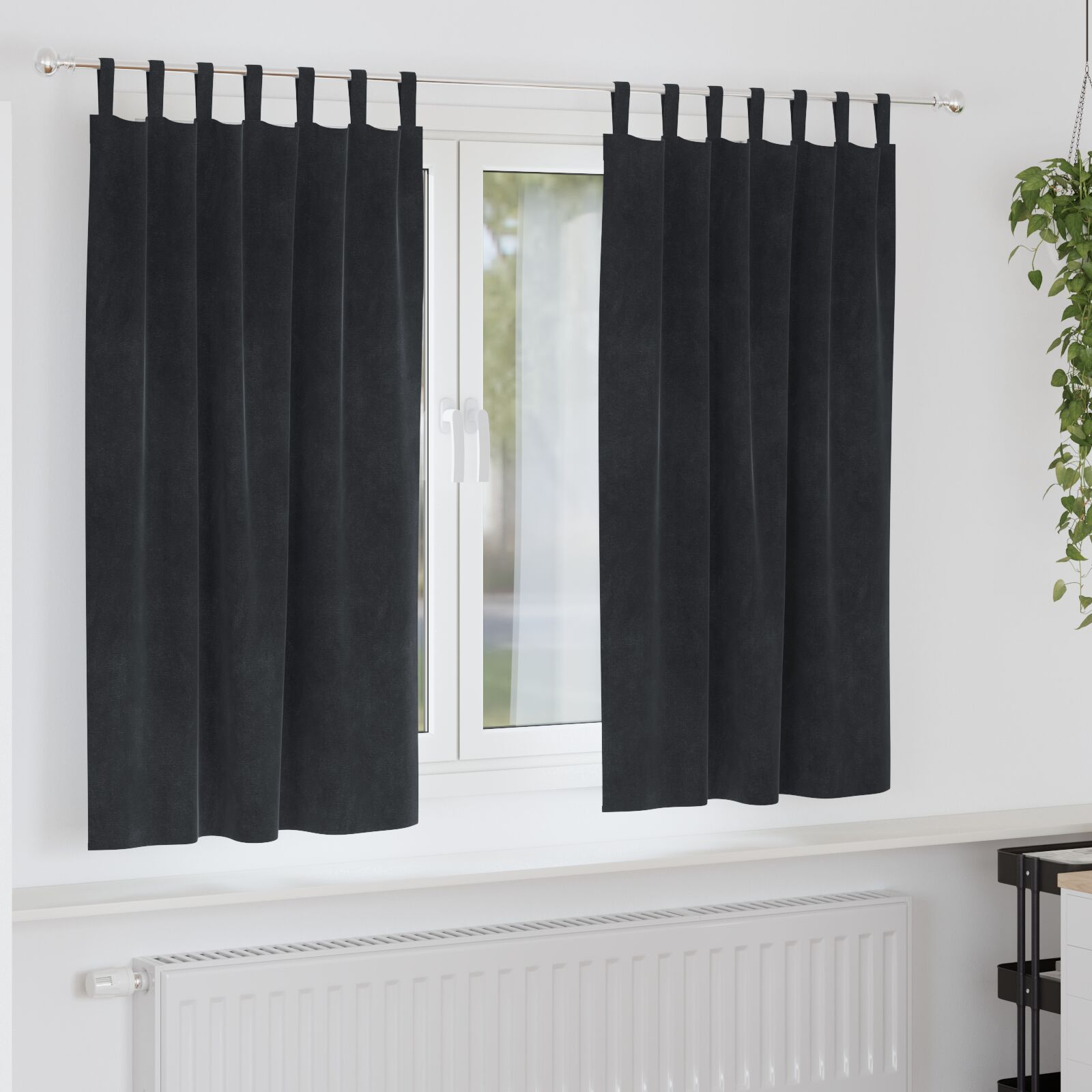 vidaXL Blackout Curtains 2 pcs Black 55.12 x 68.90 in Velvet