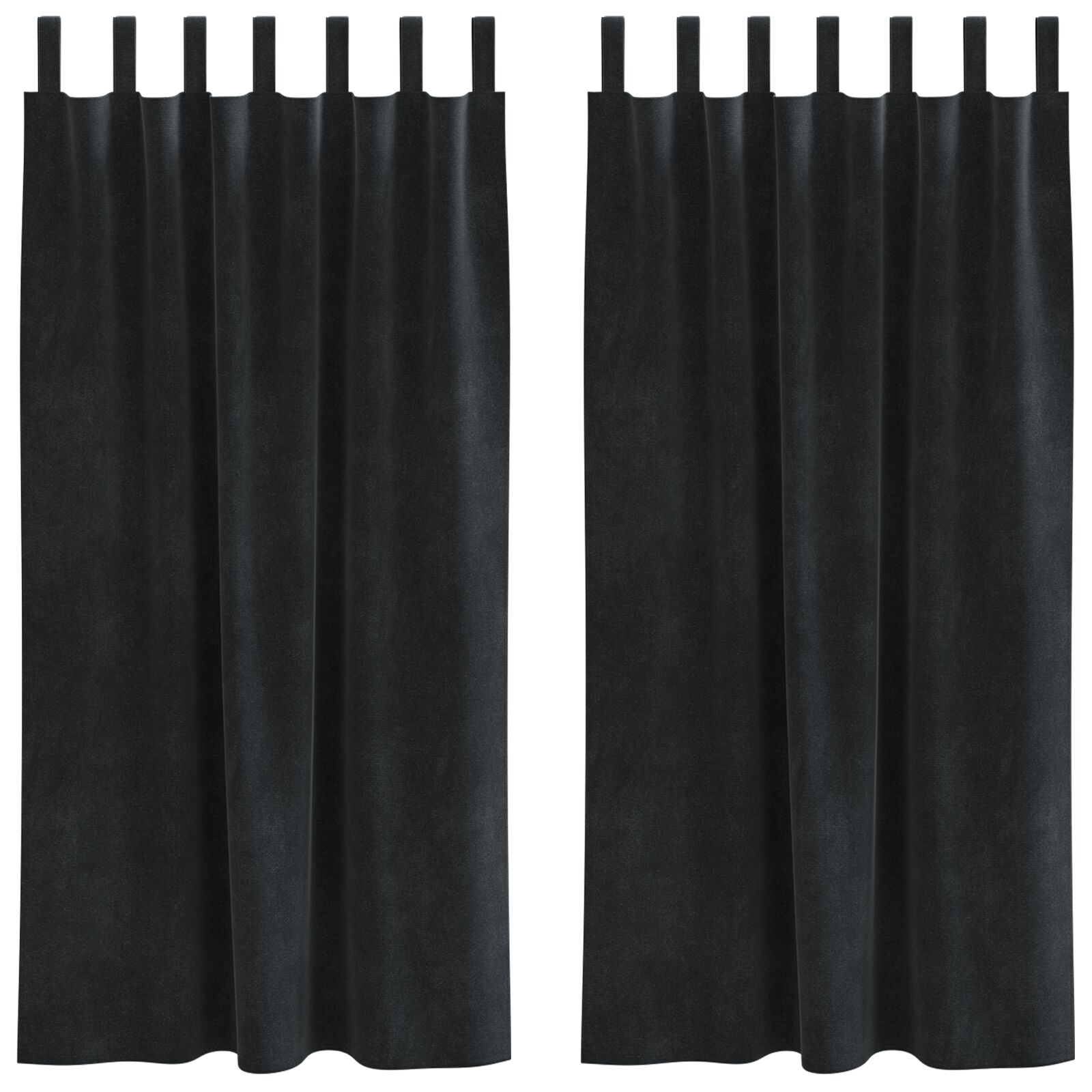 vidaXL Blackout Curtains 2 pcs Black 55.12 x 68.90 in Velvet