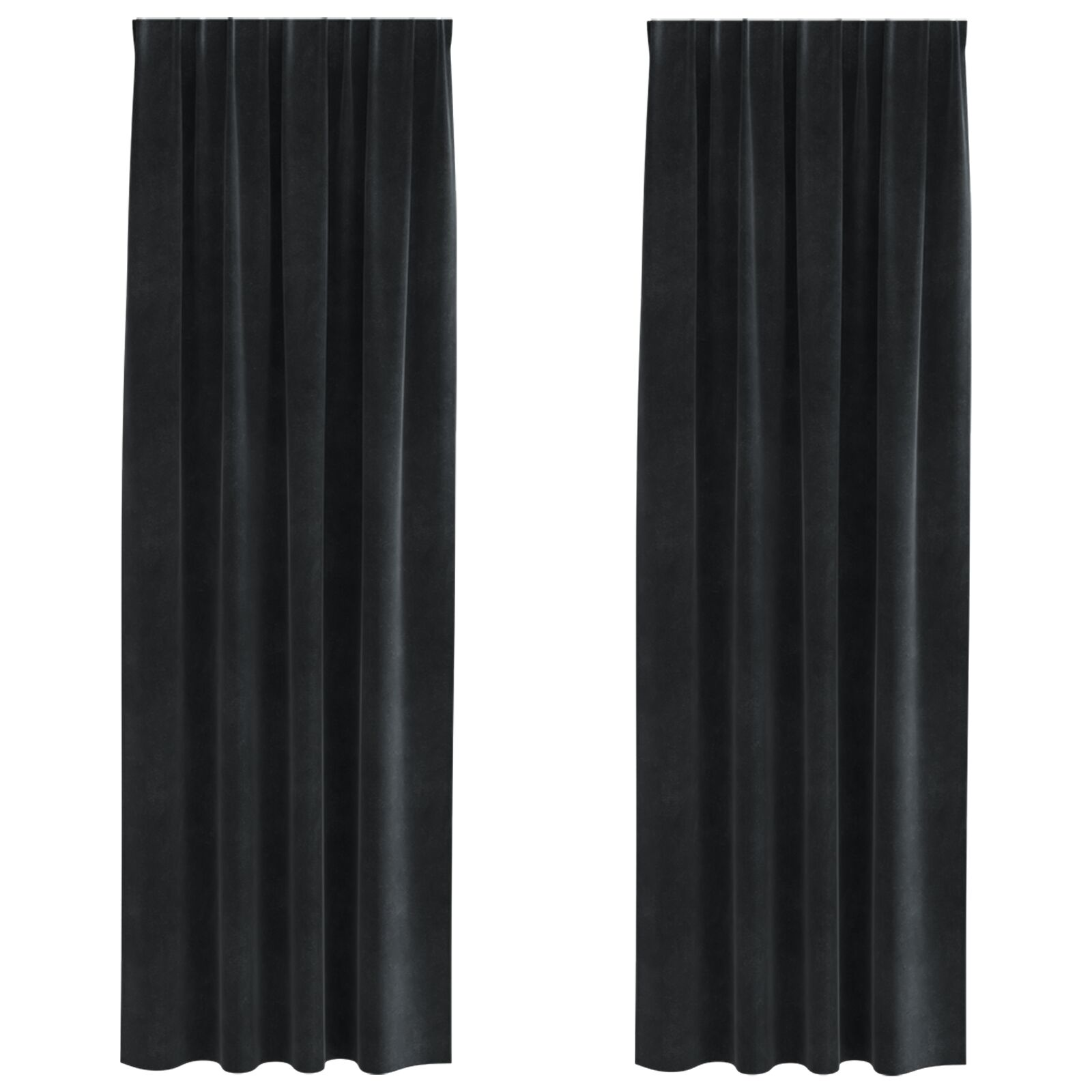 vidaXL Blackout Curtains 2 pcs Black 55.12 x 88.58 in Velvet