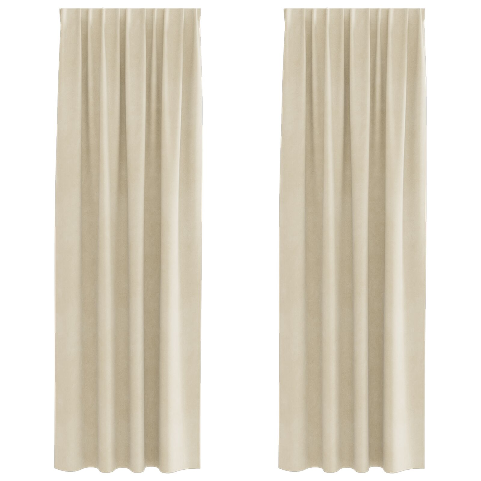 vidaXL Blackout Curtains 2 pcs Cream 55.12 x 88.58 in Velvet