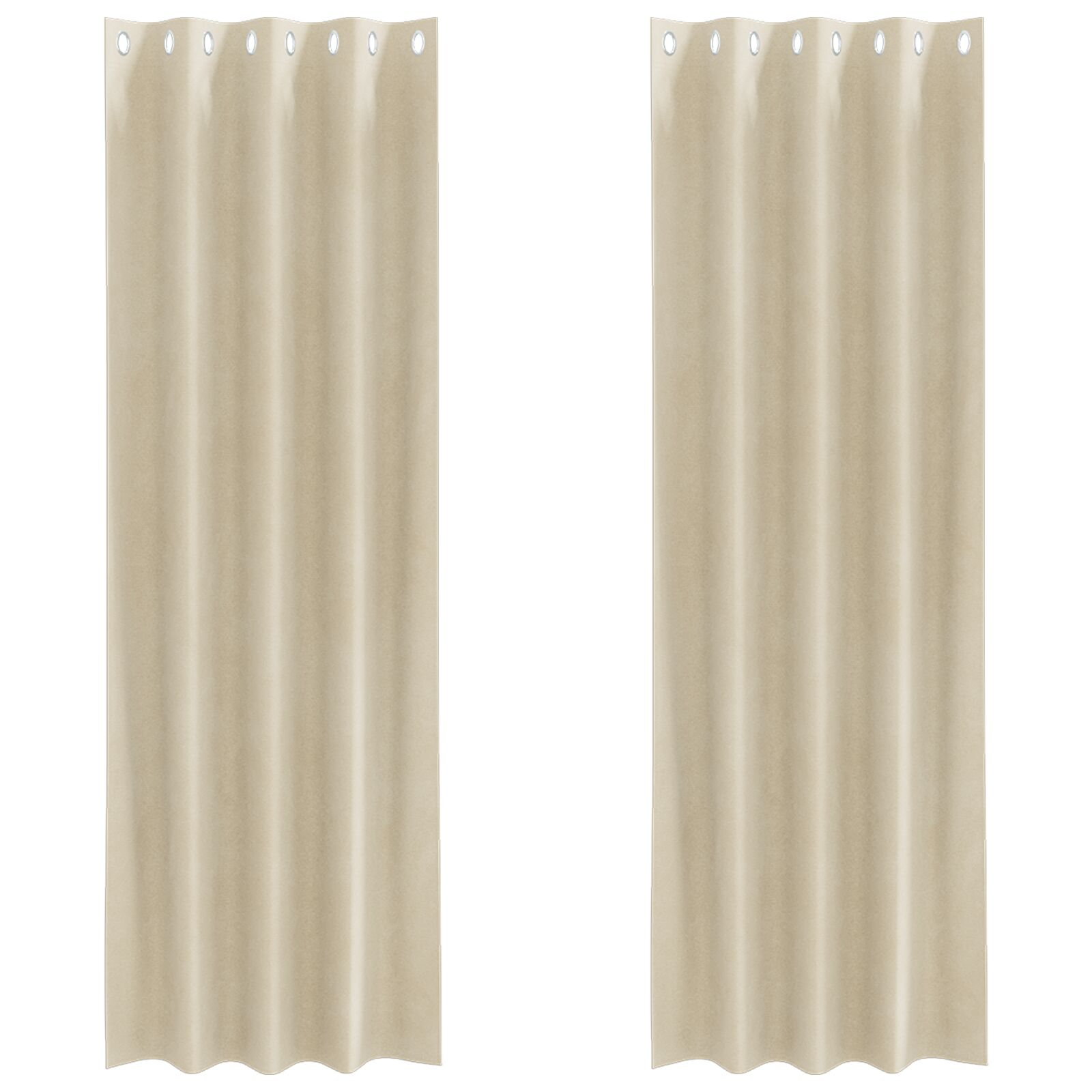vidaXL Blackout Curtains 2 pcs Cream 55.12 x 96.46 in Velvet
