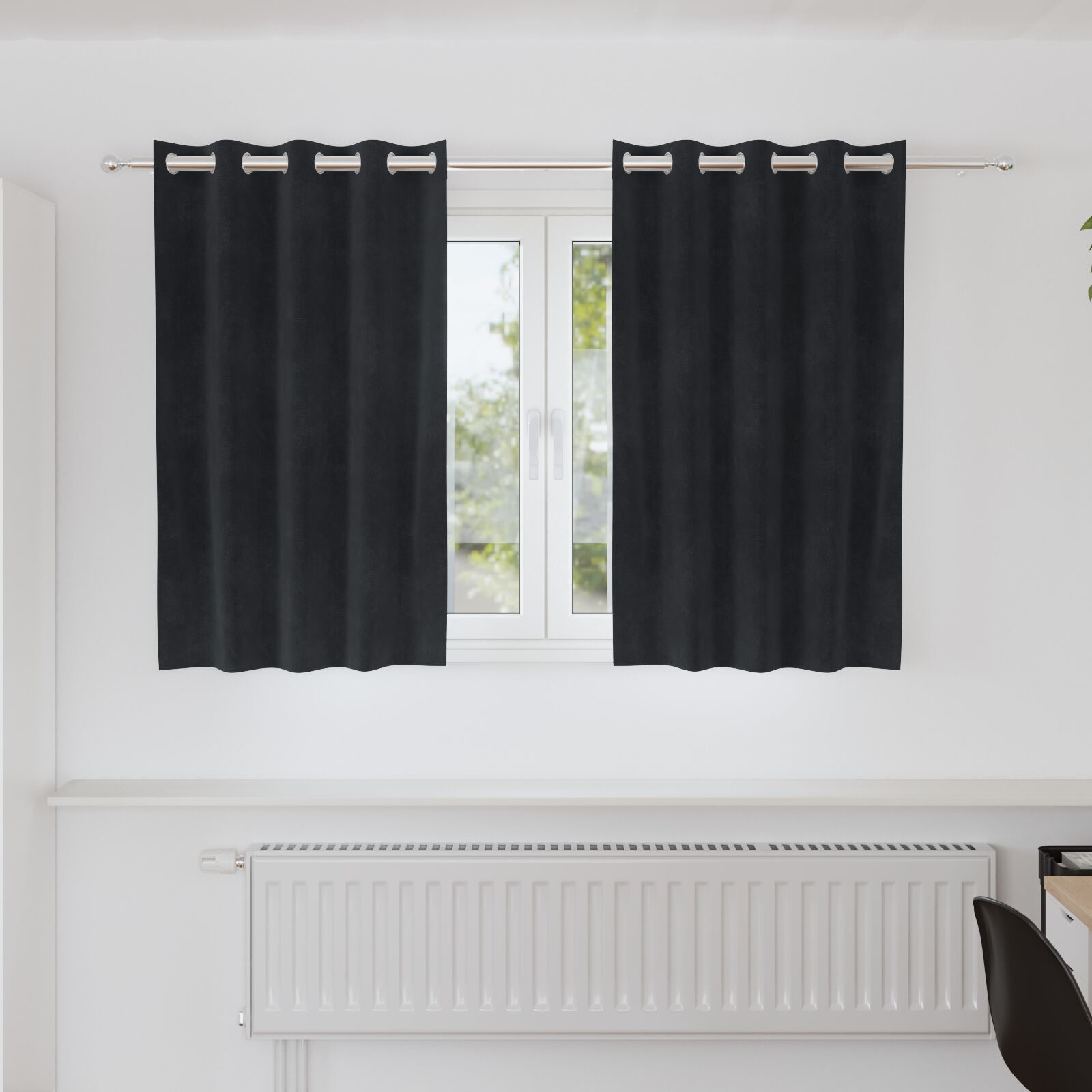 vidaXL Blackout Curtains 2 pcs Black 55.12 x 55.12 in Velvet