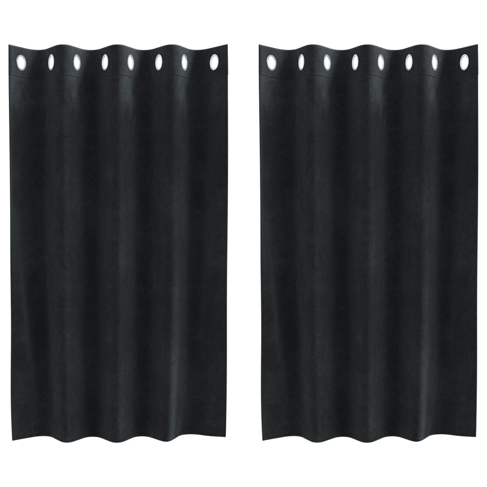 vidaXL Blackout Curtains 2 pcs Black 55.12 x 55.12 in Velvet