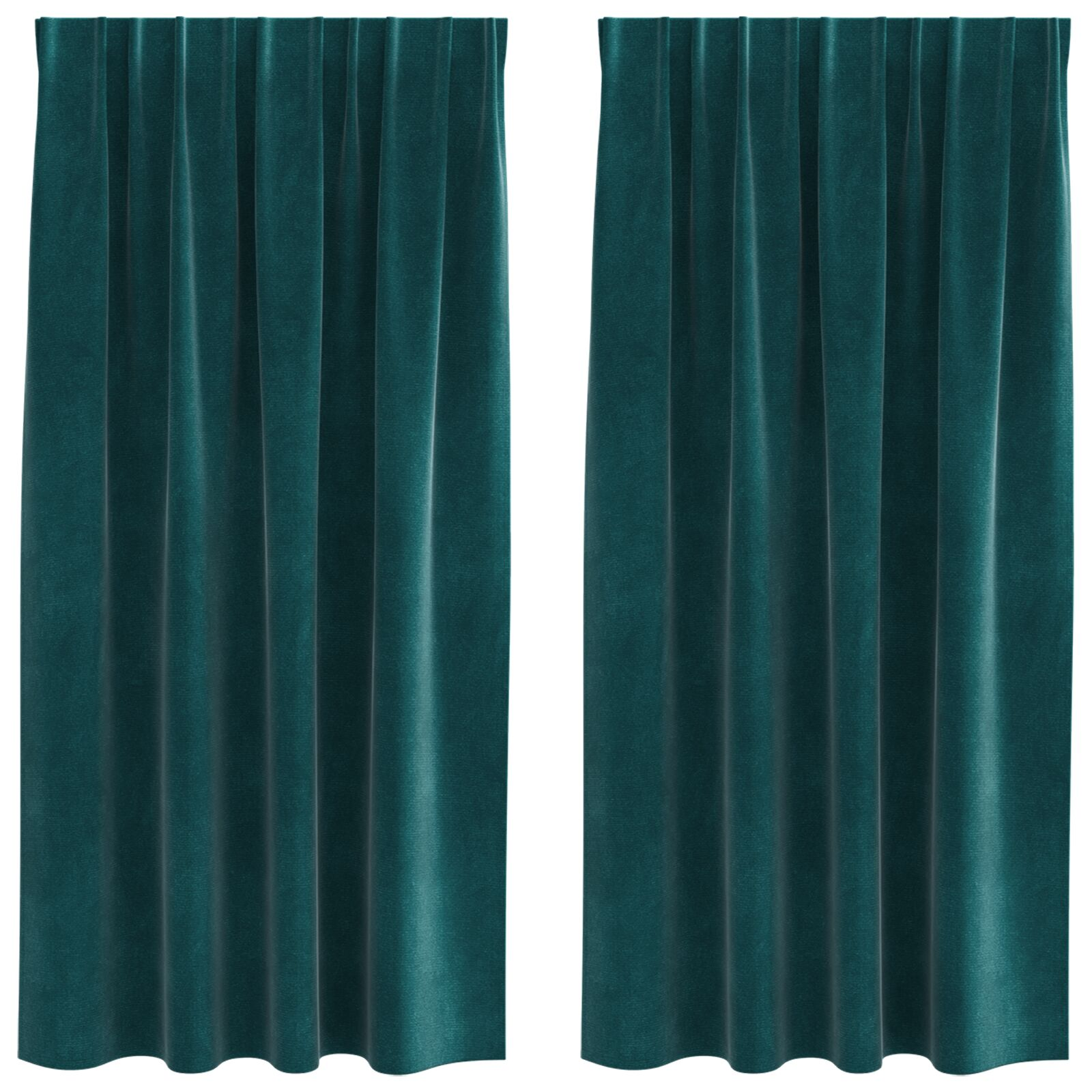 vidaXL Blackout Curtains 2 pcs Dark Green 55.12 x 68.90 in Velvet