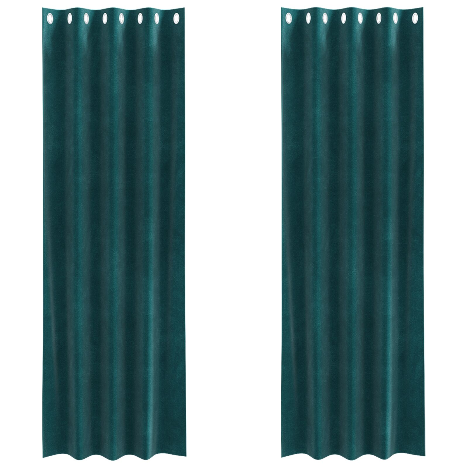 vidaXL Blackout Curtains 2 pcs Dark Green 55.12 x 88.58 in Velvet