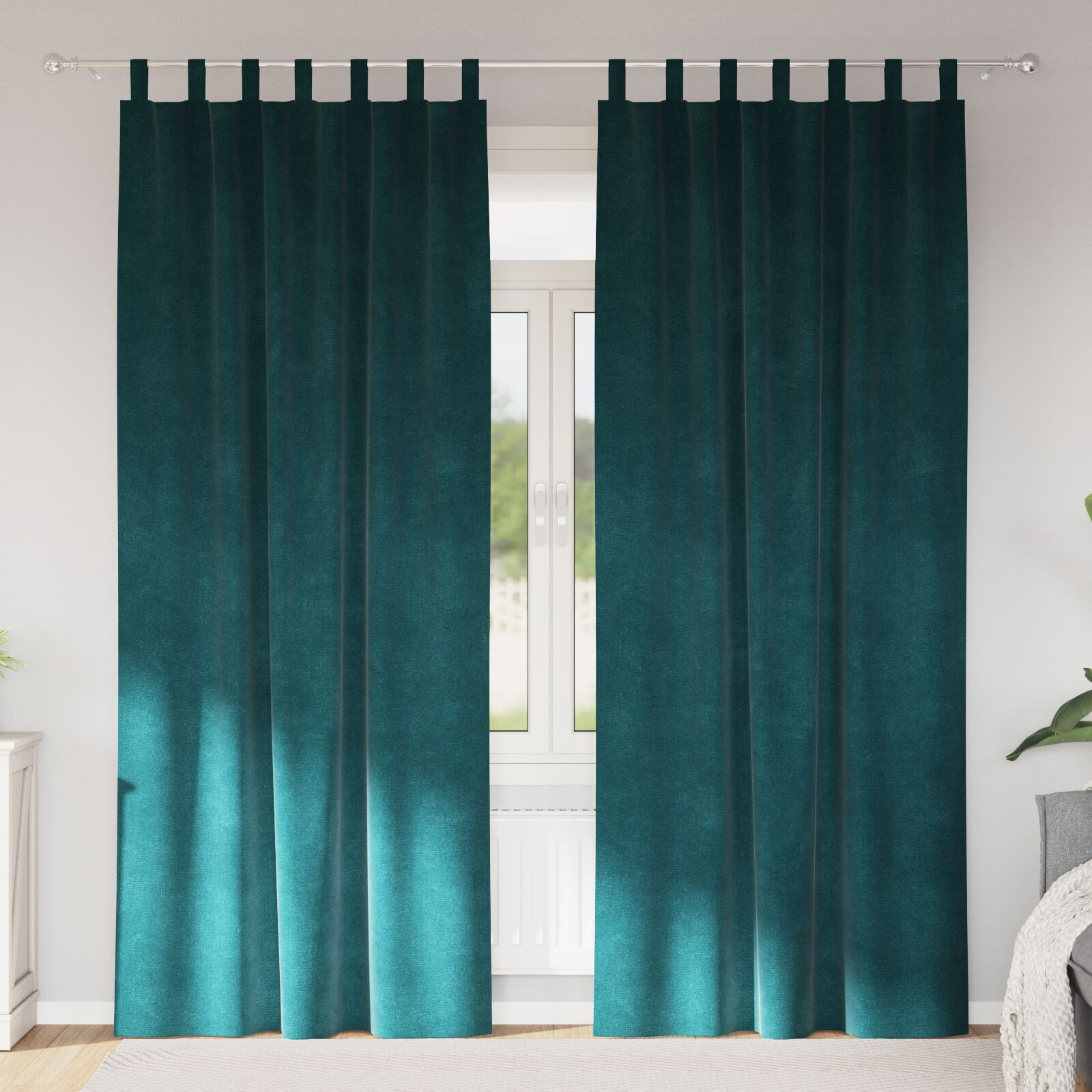 vidaXL Blackout Curtains 2 pcs Dark Green 55.12 x 88.58 in Velvet